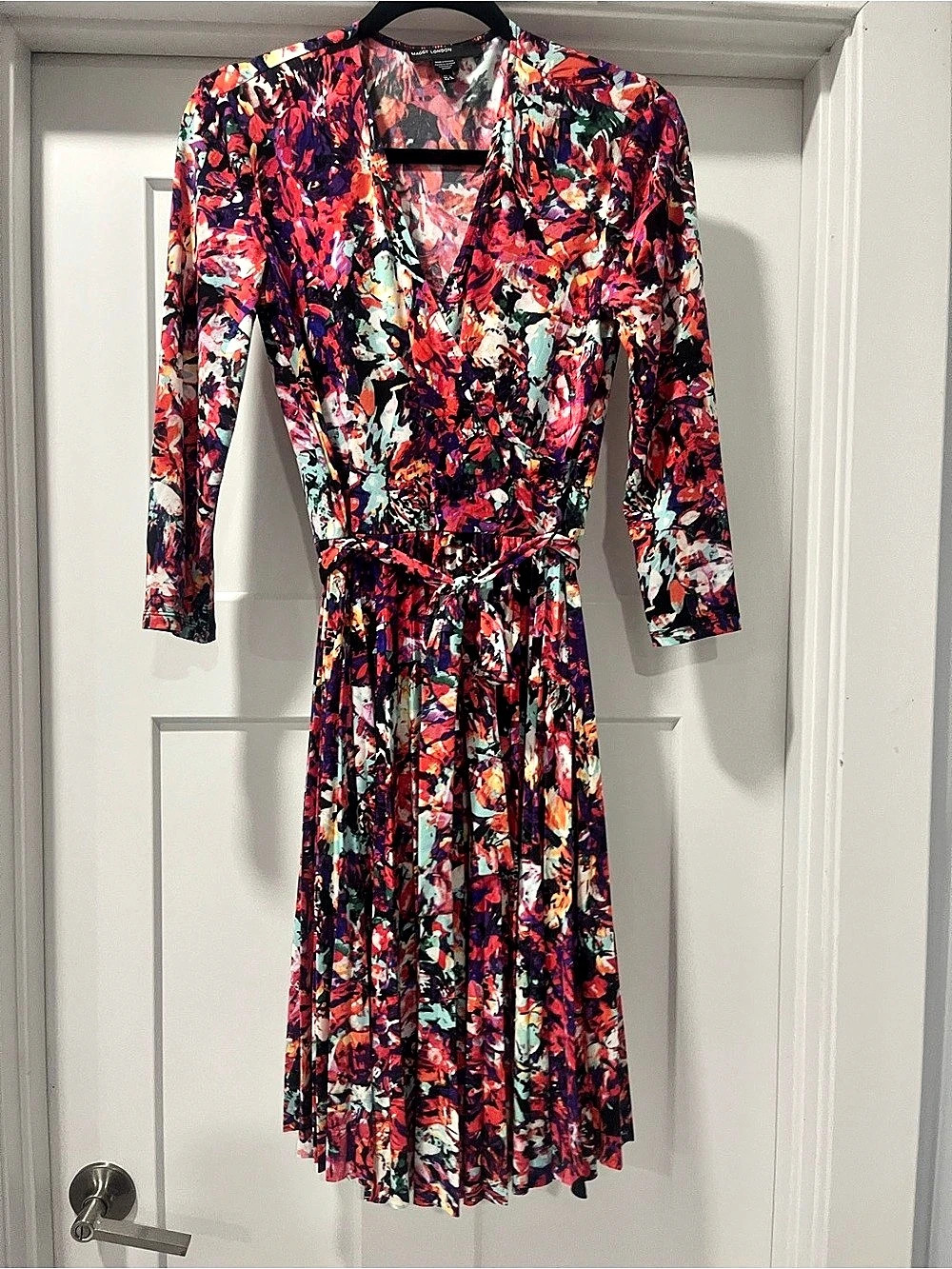 Maggy London Abstract Print Midi Dress Size 6 Like New worn once